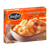 Stouffer's Simple Dishes cheddar potato bake; russet potatoes in a cheddar cheese sauce with bacon, topped with bread crumbs Left Picture